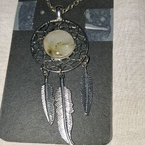 N006 Handmade Nebraska River Rock Dreamcatcher Necklace